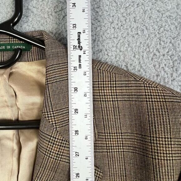 LAUREN RALPH LAUREN MENS BLAZER SIZE 42L DARK TAN/BEIGE BLACK STRIPE - Picture 6 of 9